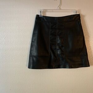 Black Leather Mini Skirt